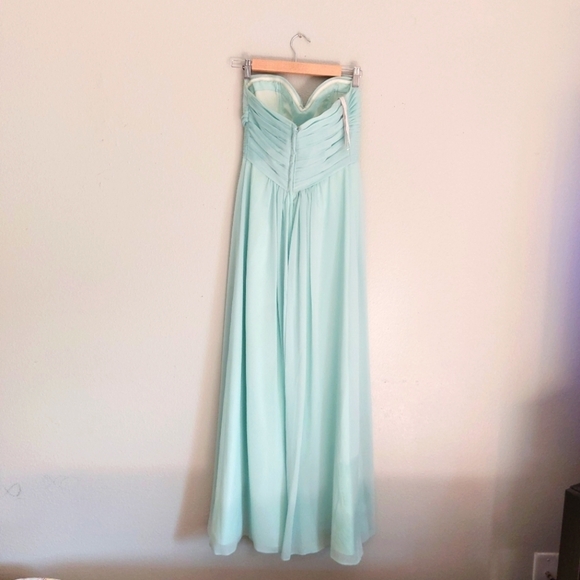 Bill Levkoff Bella Bridesmaid Prom Gown Mint Green Wedding Party Dres Style 6 - Picture 9 of 11